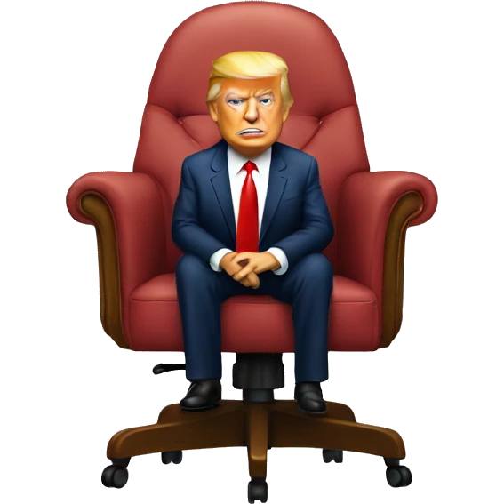 trump sitting on seat emoji