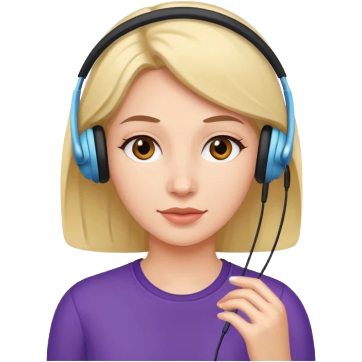 woman with ear buds emoji