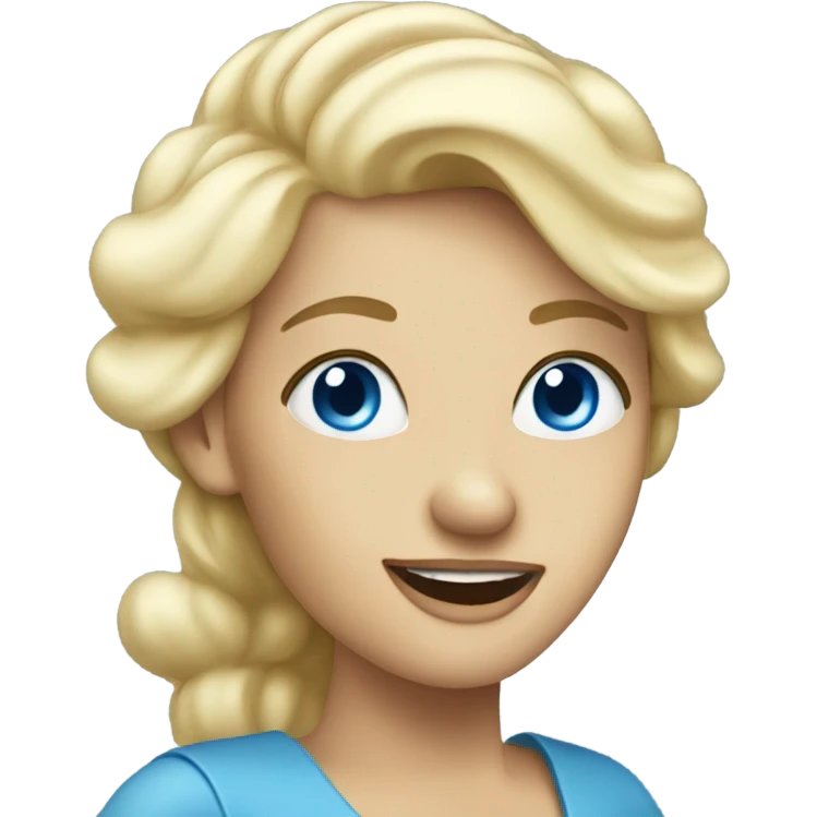 Waving blue eyed blonde lady emoji
