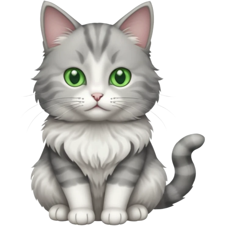 a grey and white cat emoji