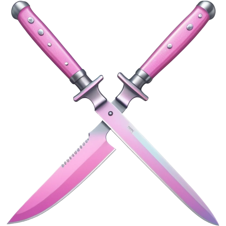 Pink ombre knife with glitter emoji