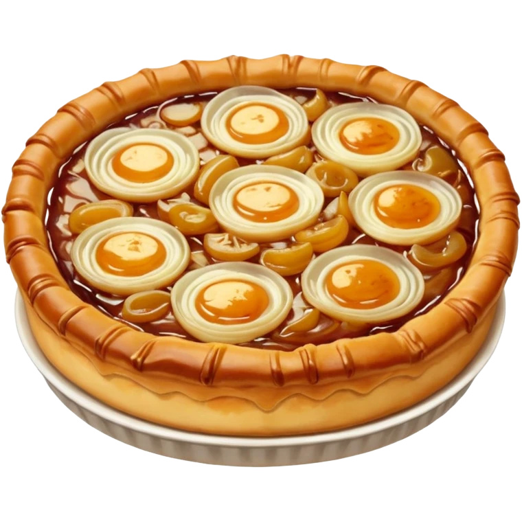 Three onion and cheese tarte Tatin emoji