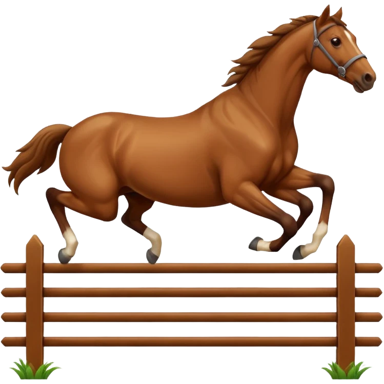 a horse jumping over the fence emoji