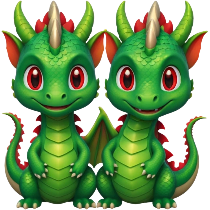 a cute dragon couple emoji