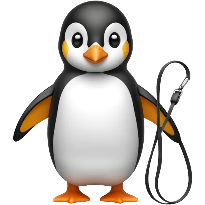 Penguin with leash emoji