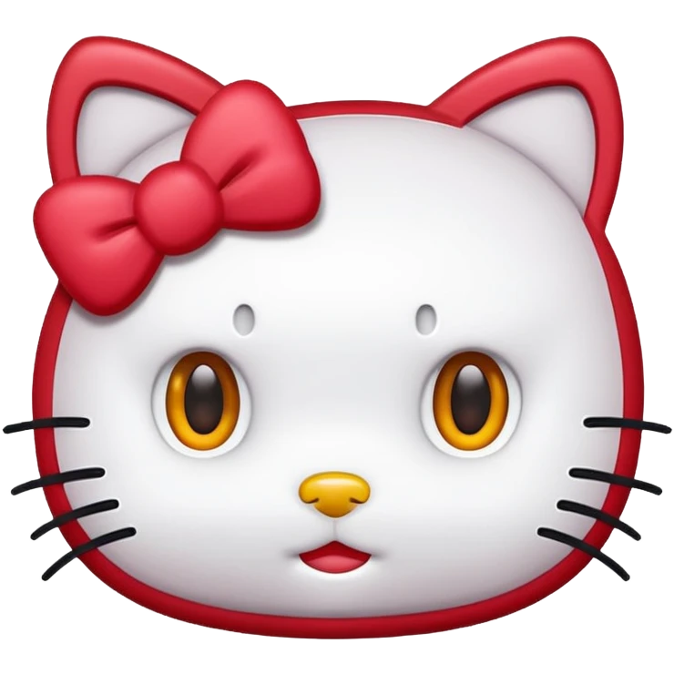 Hello Kitty cabeza rojo emoji