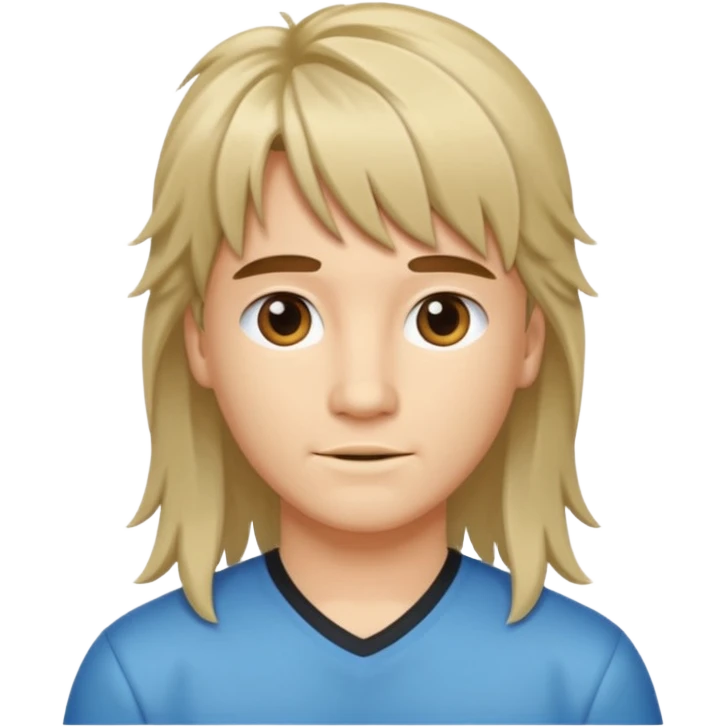 Mullet hair emoji