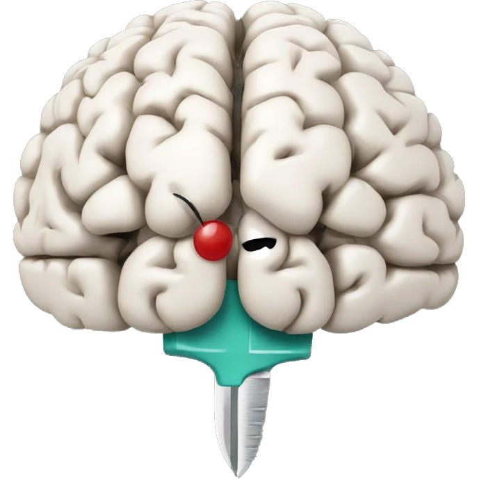 Brain with a surgical scalpel emoji