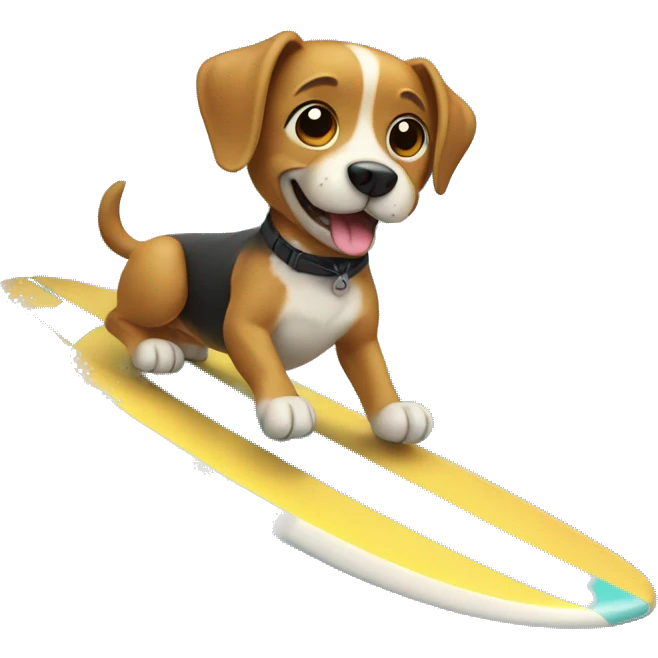 Dog surfing emoji
