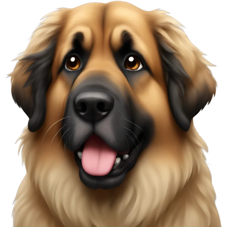 Leonberger making a kiss emoji