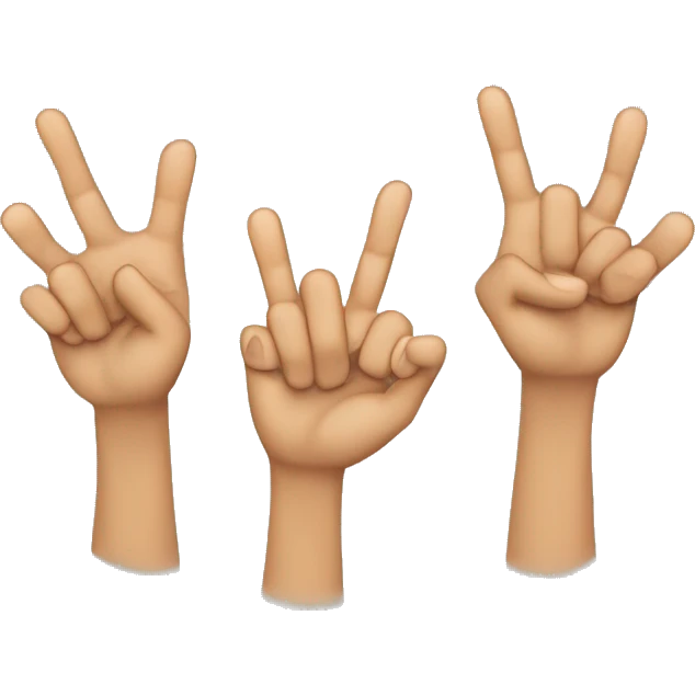 One hand two finger down and three up emoji