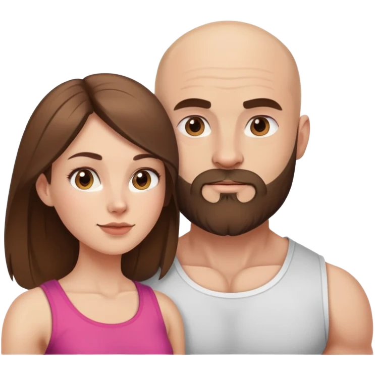Beautiful light brunette missing her muscular bald beard husband emoji