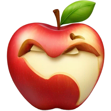 apple with a bite taken out of it but with a heart-shaped bite emoji
