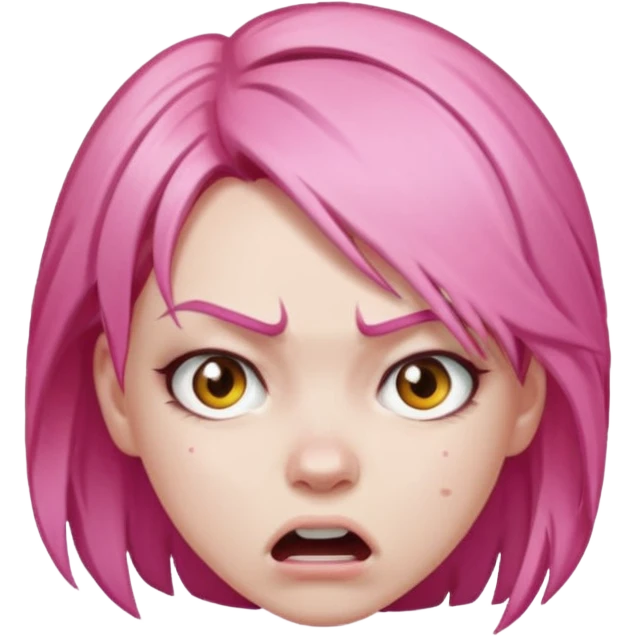ragazza capelli rosa arrabbiata emoji