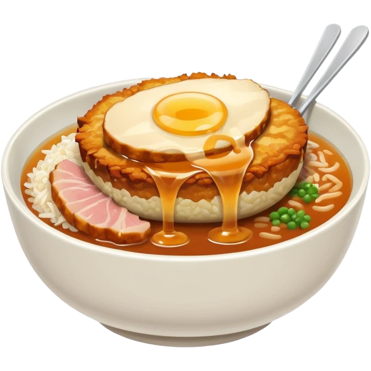 katsudon in a bowl with no eggs on top emoji