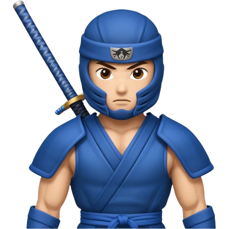 Blue ninja samurai warrior emoji