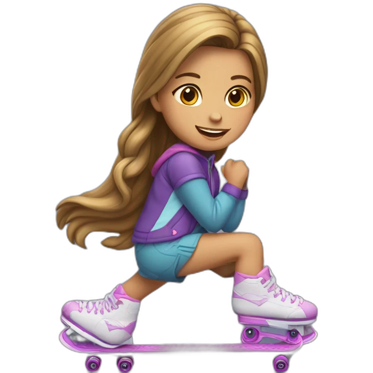 niña con patines emoji