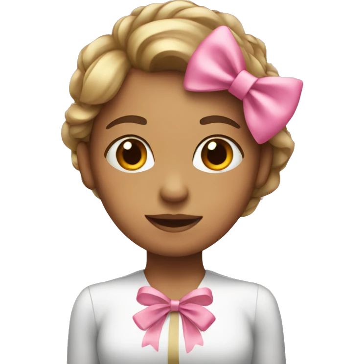 A girl with a pink bow emoji