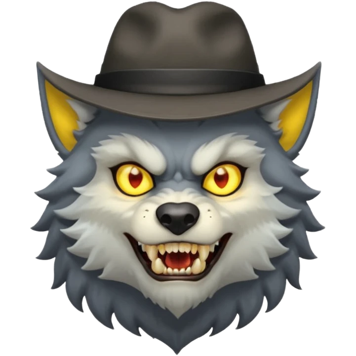 Un hombre lobo tenga gorra emoji