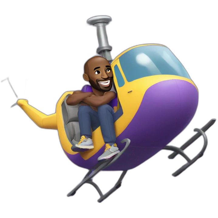 Kobe Bryant laughed while riding a helicopter emoji