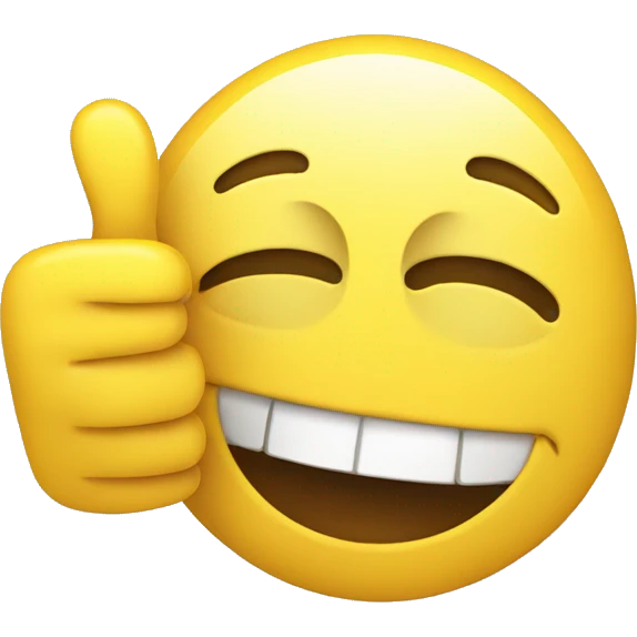 Smiley face with thumbs up emoji