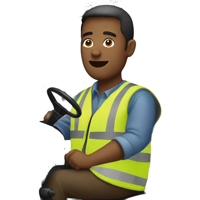 Tractor driving a person emoji