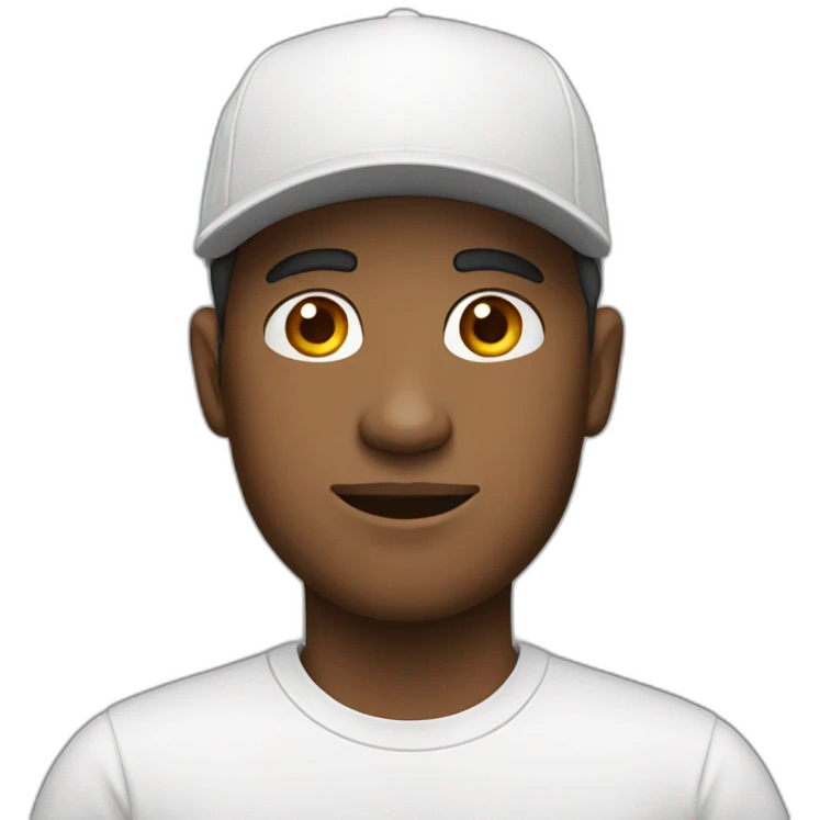 A man wearing a cap and white shirt  emoji