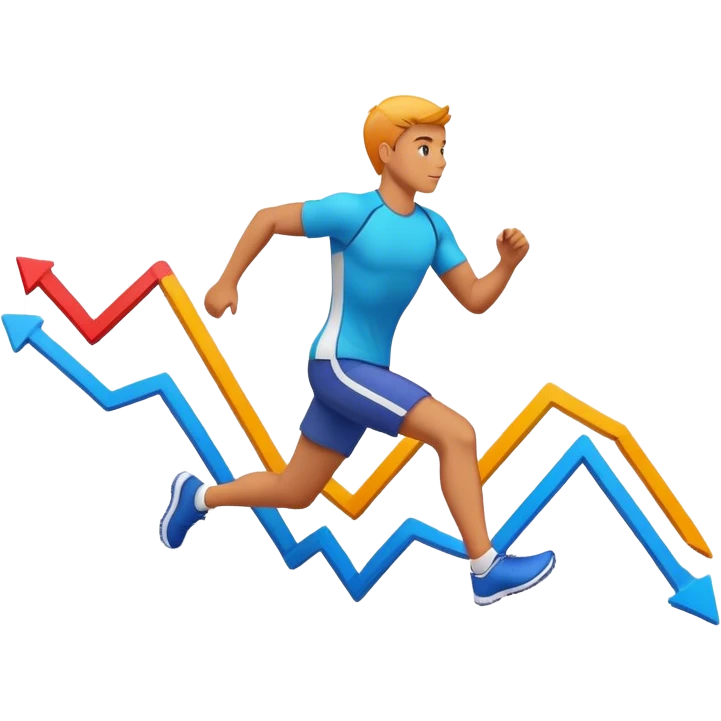 A person running up a graph emoji