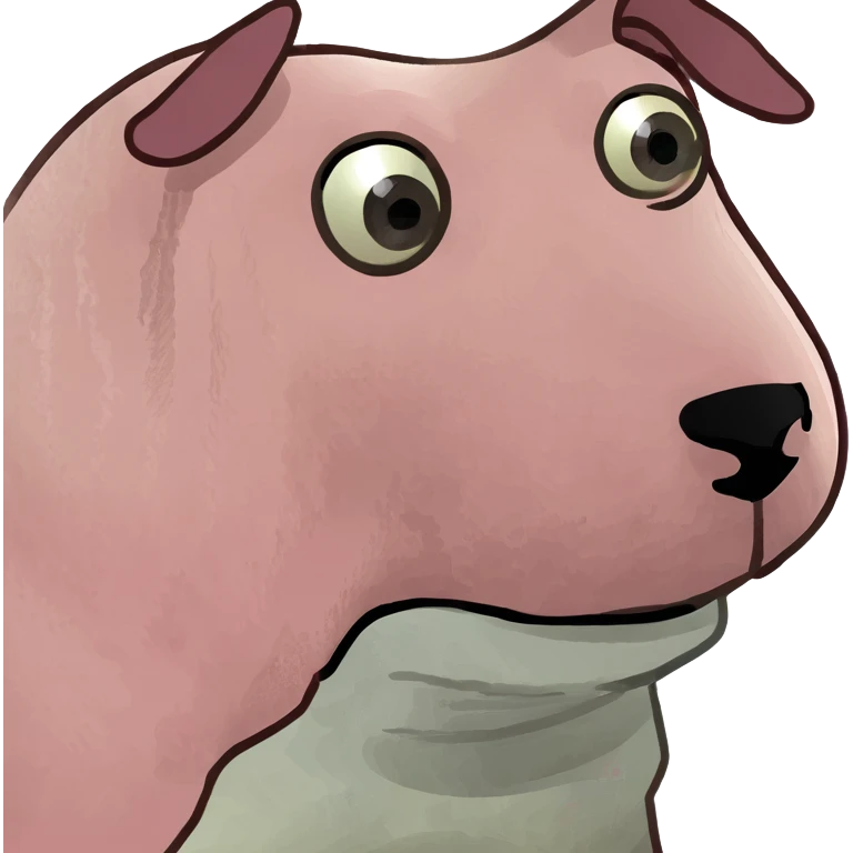 Pink Dog with no eyes  emoji