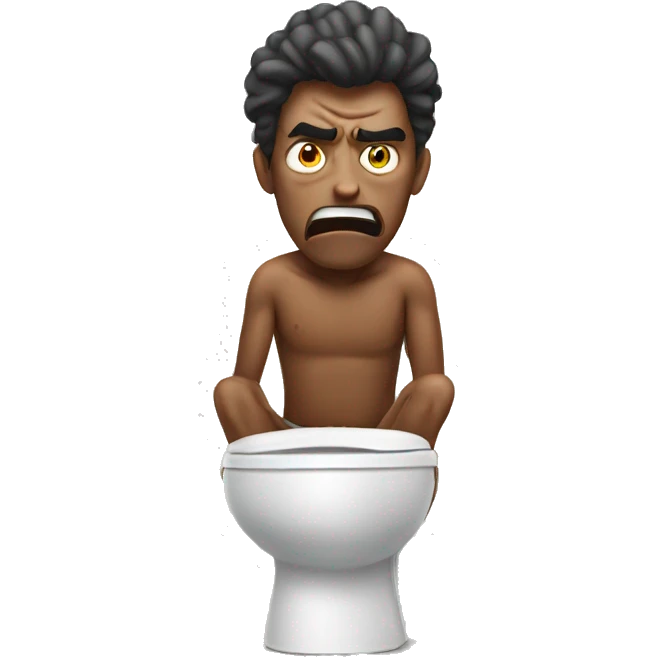 Angry man on the toilet emoji