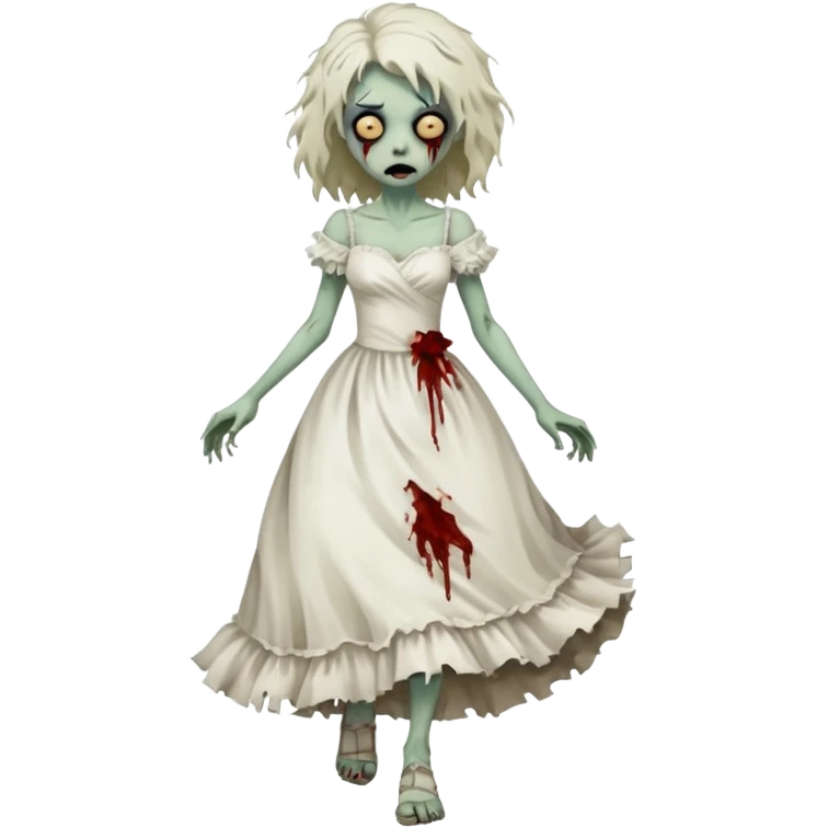 Zombie bride, crazy walk style emoji