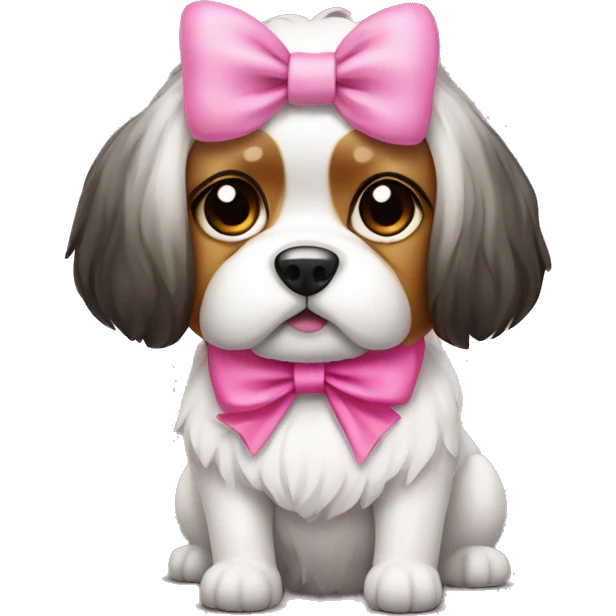 shizu dog with pink bow emoji