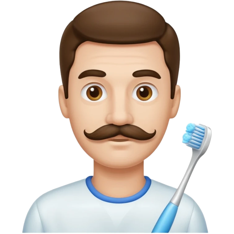 A guy with a toothbrush mustache emoji