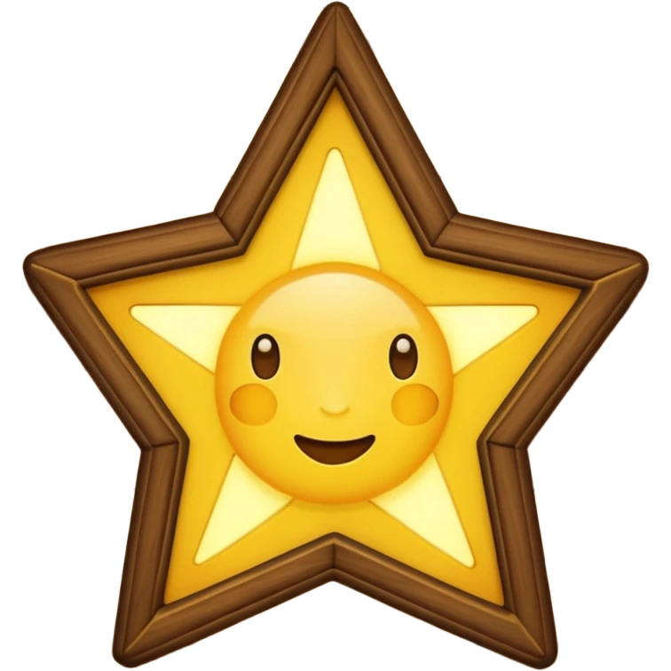 wooden wall picture frame of a star emoji