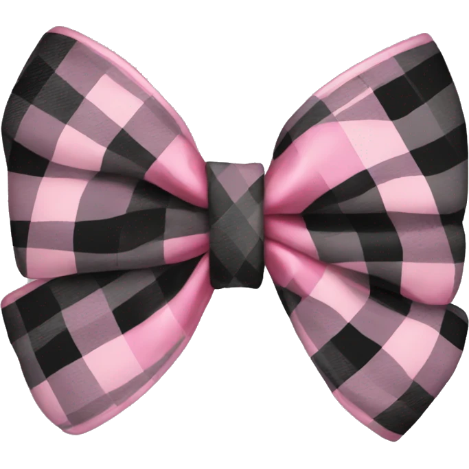 black pink plaid bow emoji