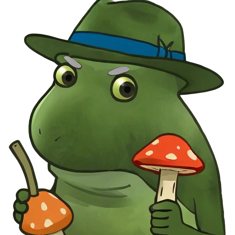 Old man holding a mushroom emoji
