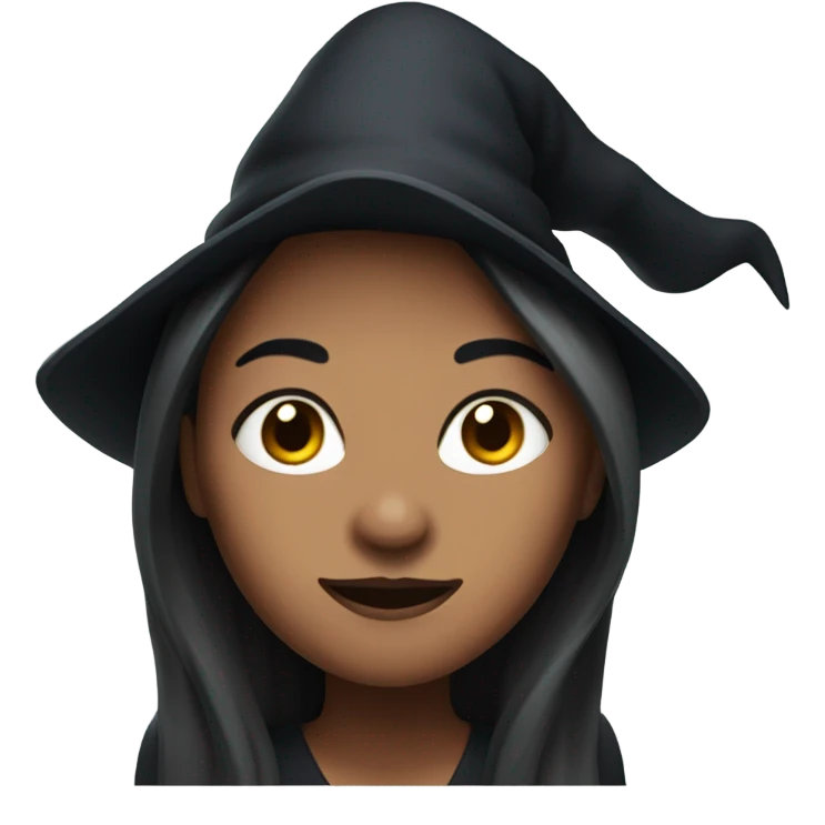 A wich with a huge mole and a ponytail  emoji