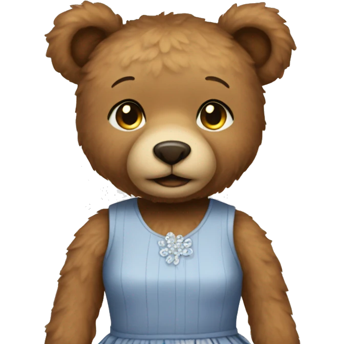 Teddy bear wearing a dress emoji