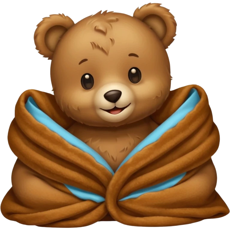 Happy teddy bear in a blanket emoji