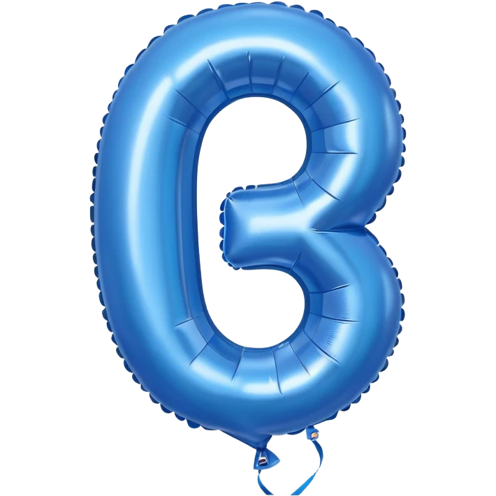 one balloon that has a shape of three (3) on the left side and another one that has a shape of a zero (0) on the right side. both of them have a blue color. i want it to have a birthday vibe emoji