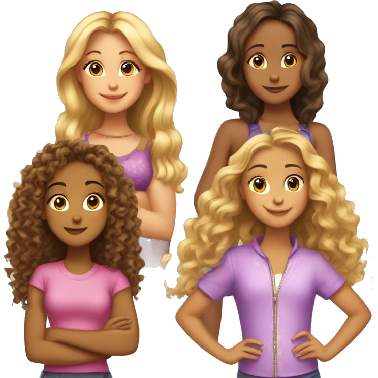 four girls that want to be the cheetah girls but one is 4yrs old, 2 are 16yrs old and the other is 23 emoji
