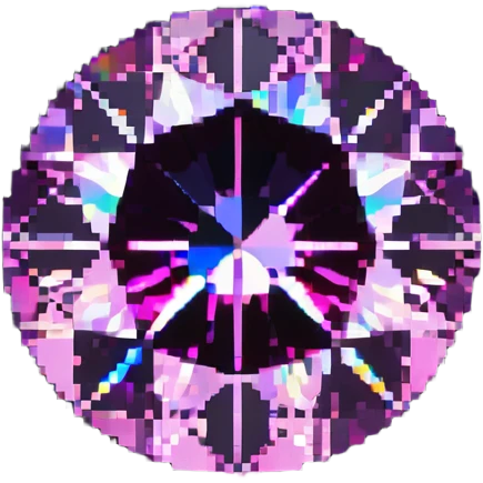 round cut pink sapphire gemstone with holographic sparkle effect emoji