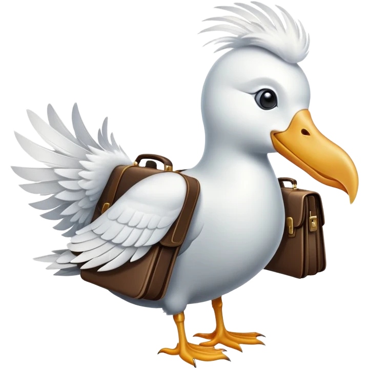 albatross holding a briefcase emoji