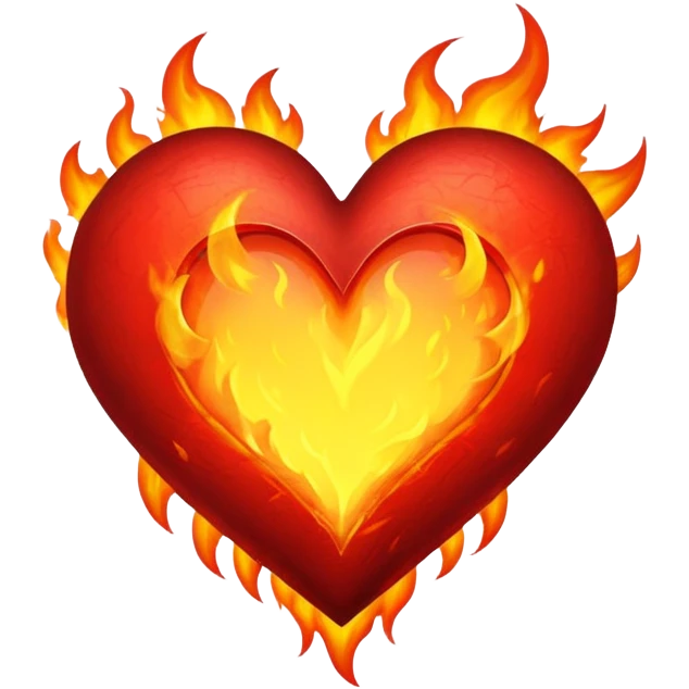 The fiery heart of crimson emoji