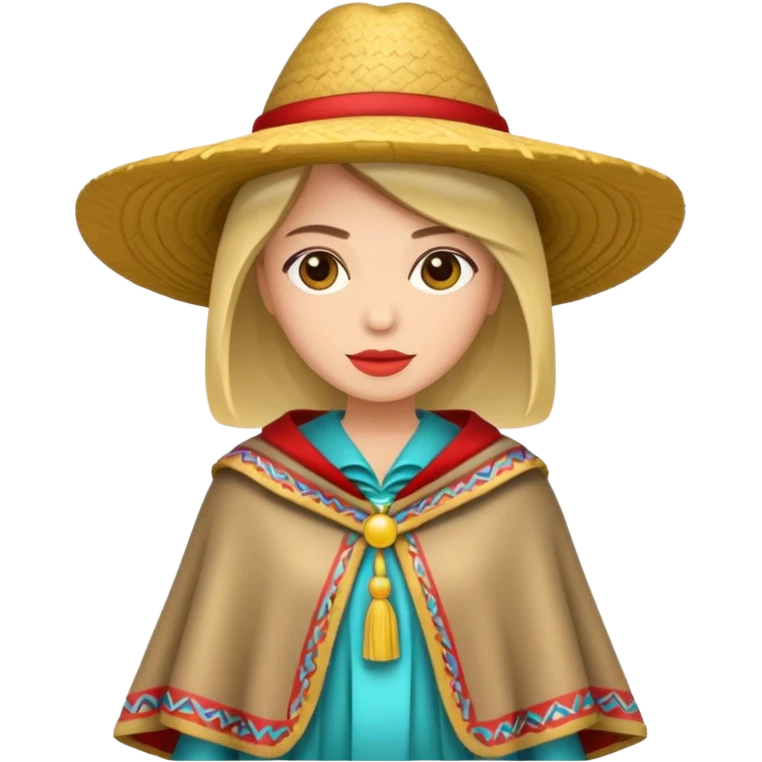 woman with fashion pancho emoji