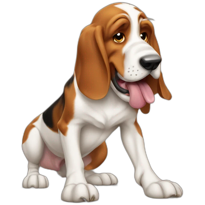 angry basset fauve de bretagne licking paw emoji