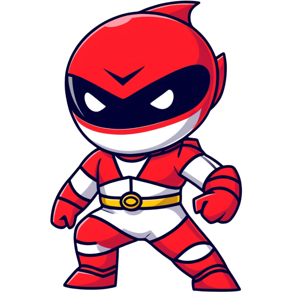 power ranger with a puzzled face cartoon style emoji