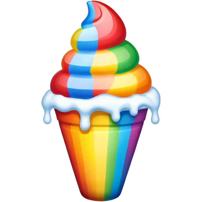 Rainbow snow cone emoji
