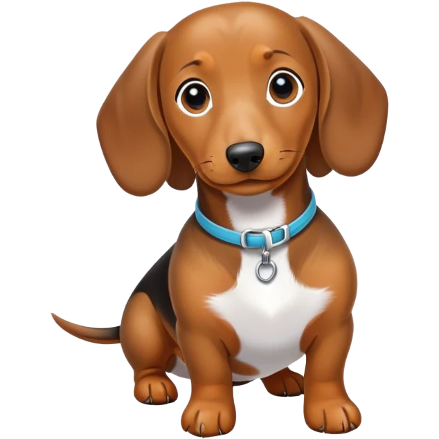 Tan dachshund with a white patch on its chest￼ emoji