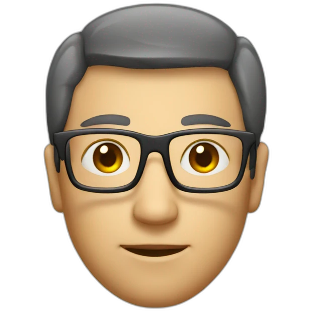 Squared head man with glasses emoji